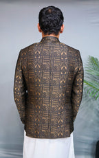 Black & Gold Patterned Prince Coat