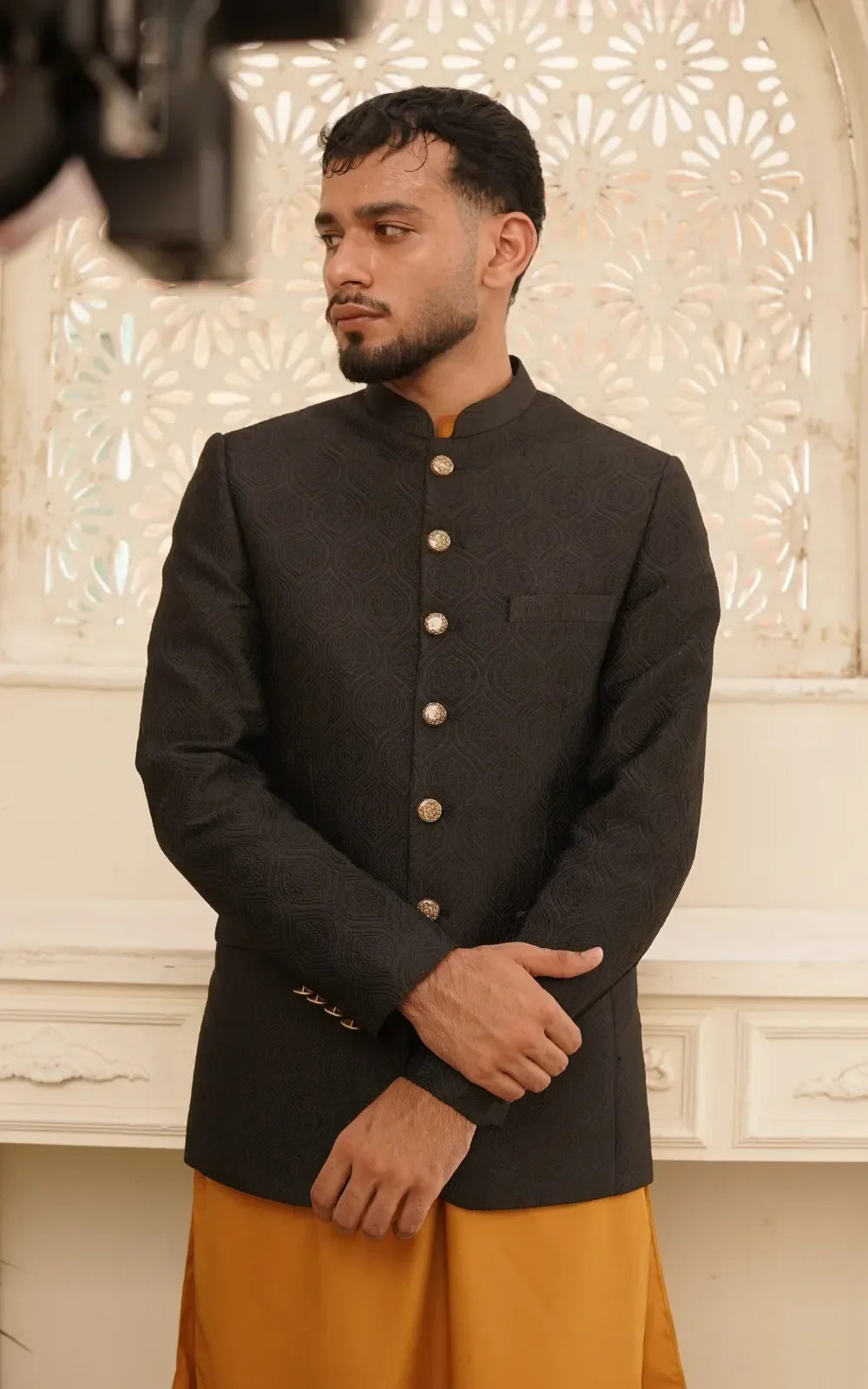 Black Geometric Prince Coat