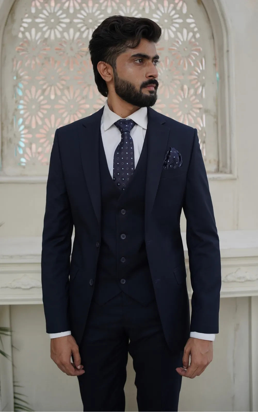 Navy Blue Three Piece Suit