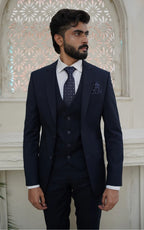 Navy Blue Three Piece Suit