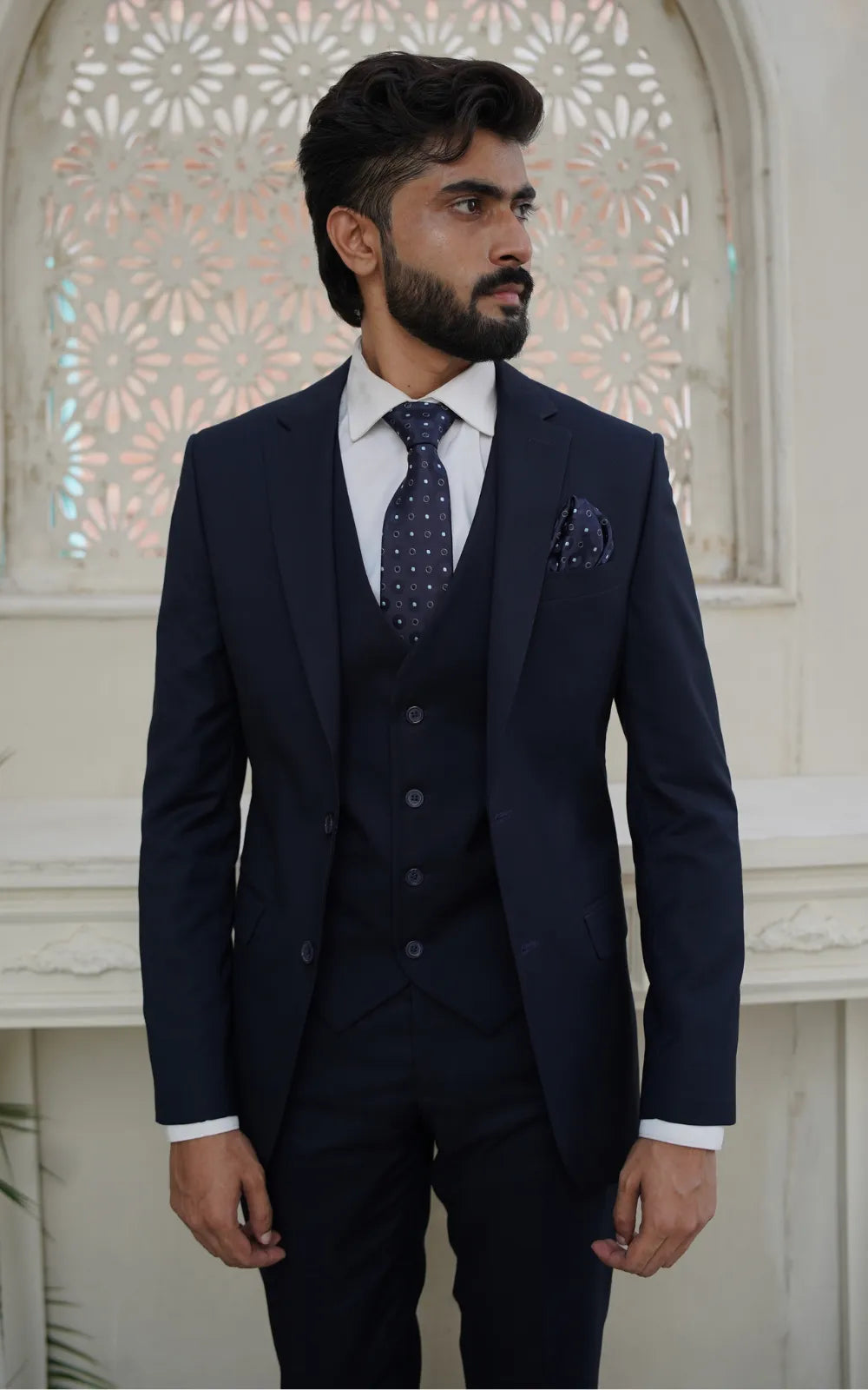 Royal Midnight Navy Three-Piece Suit