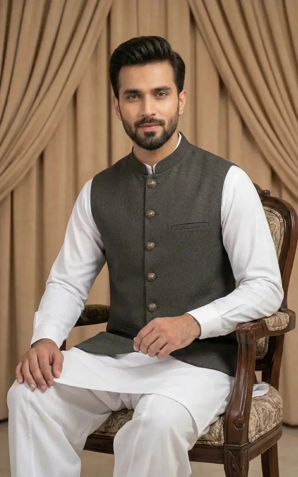 Charcoal Grey Waistcoat Last Option