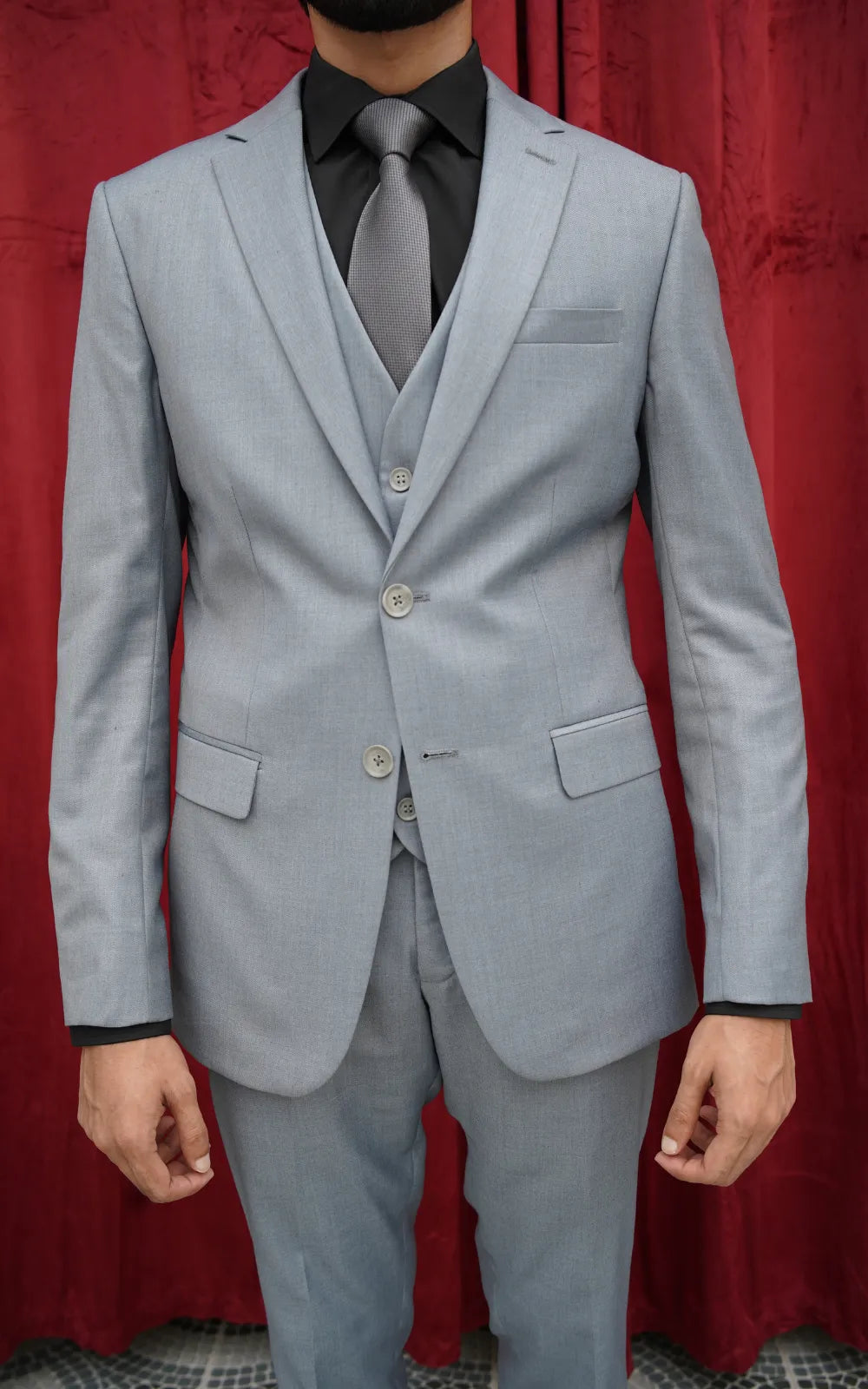 Silver Crest Three-Piece Suit