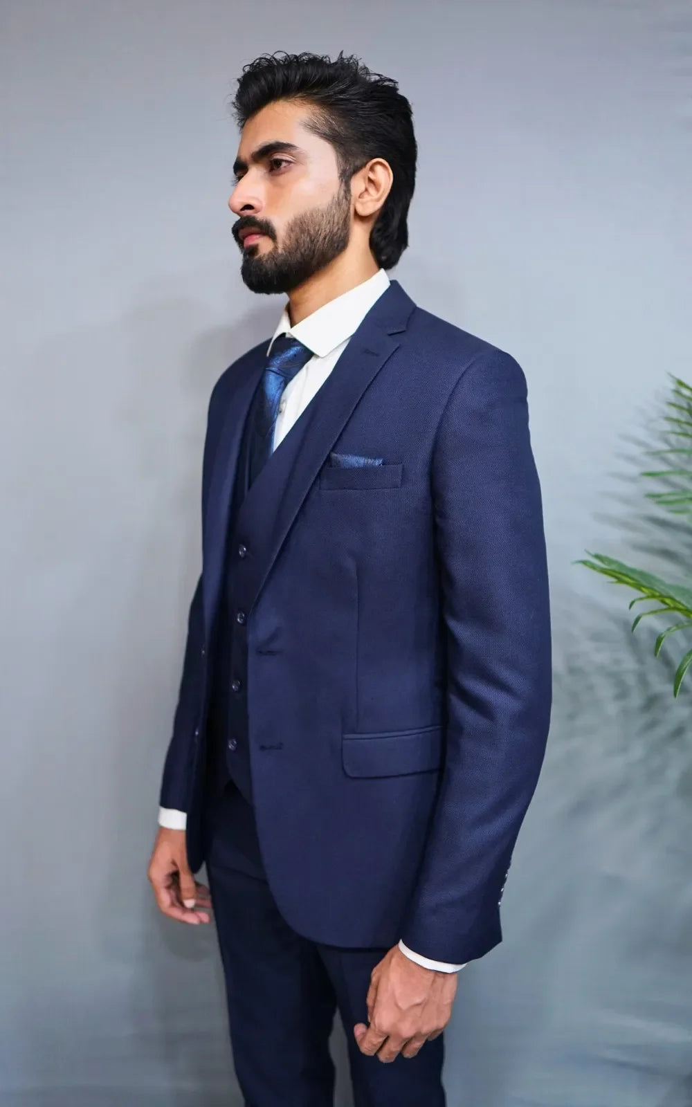 Navy Blue Three Piece Suit