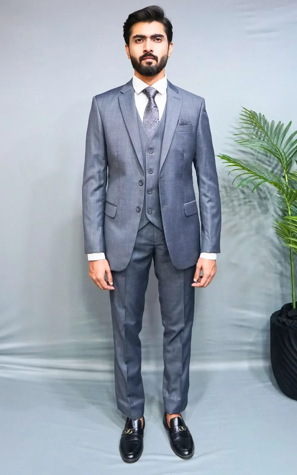 Cool Grey Three Piece Suit