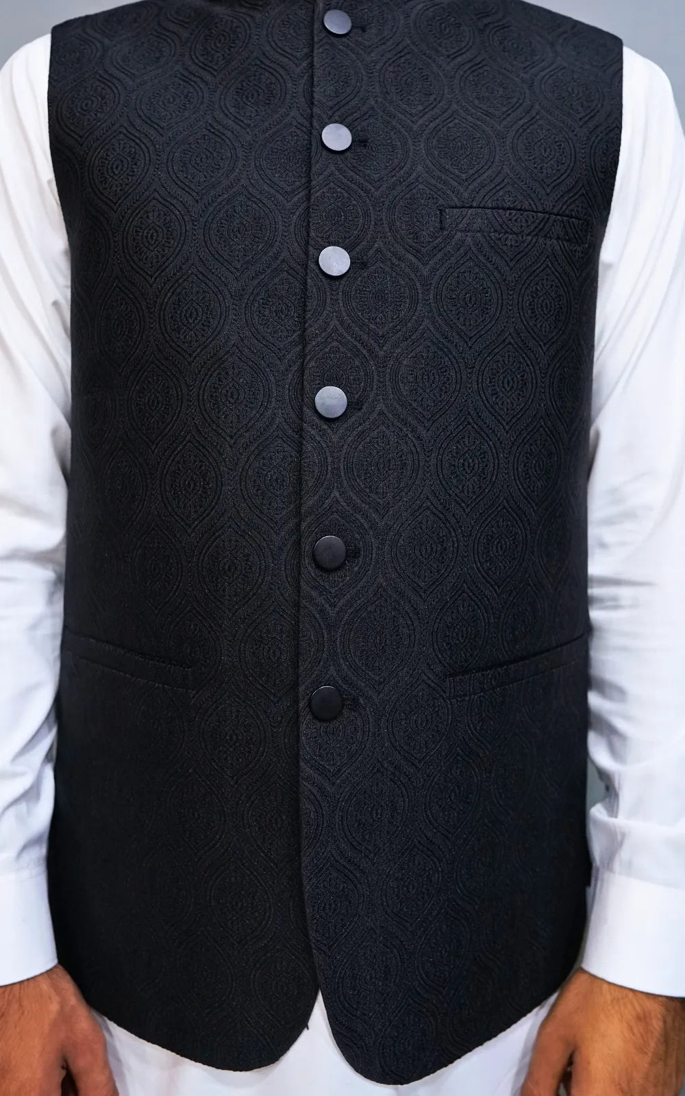 Bottle Green Patterned Waistcoat