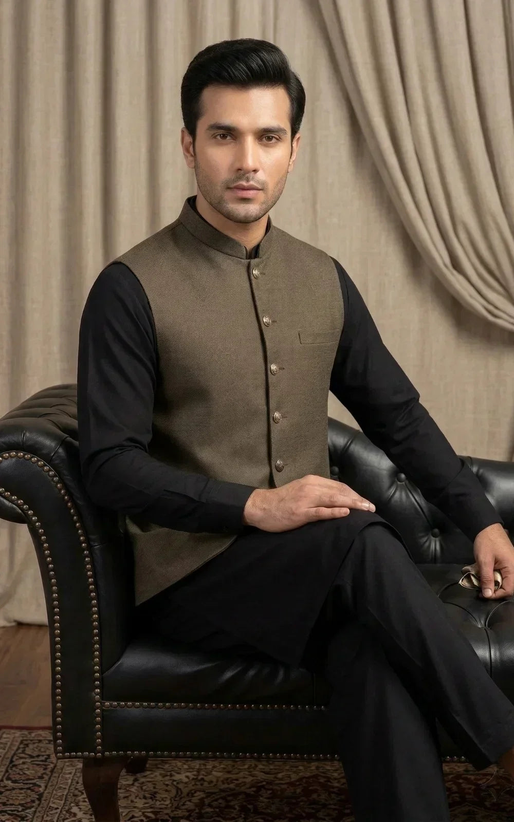 Deep Coffee Brown Waistcoat