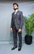 Graphite Sovereign Three-Piece Formal Suit for Men