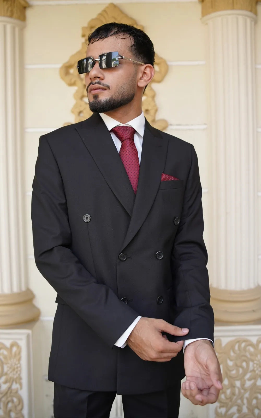 Charcoal Black Double Breasted