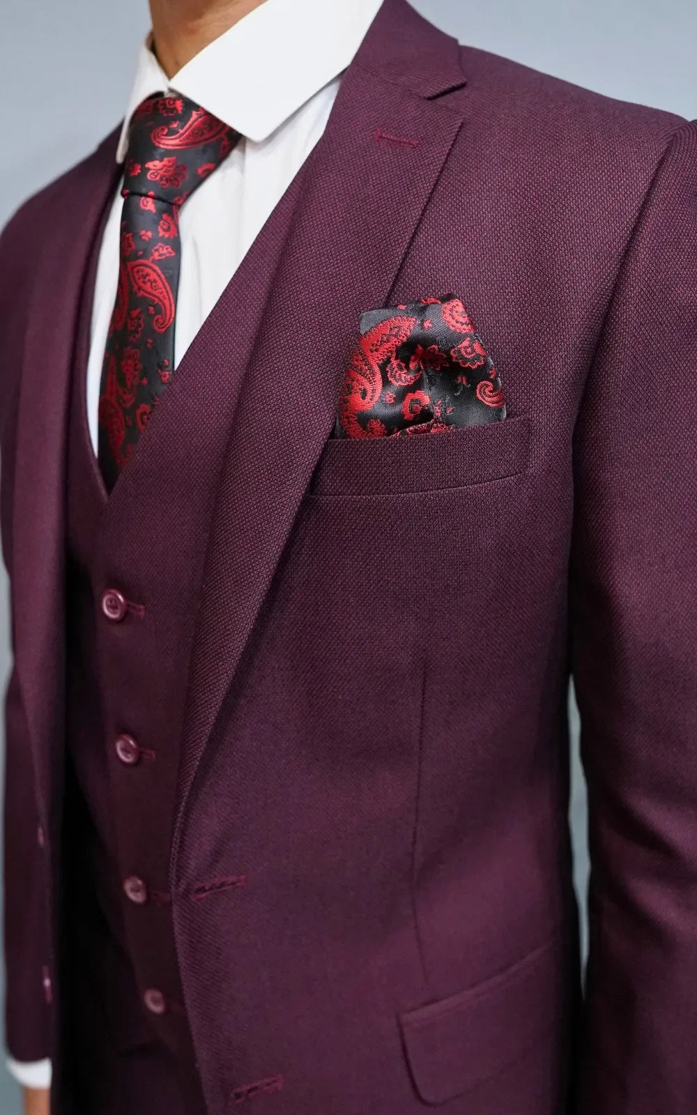 Maroon Three Piece Suit