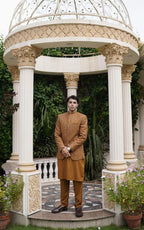 Embroidered Prince Coat with Traditional Suit