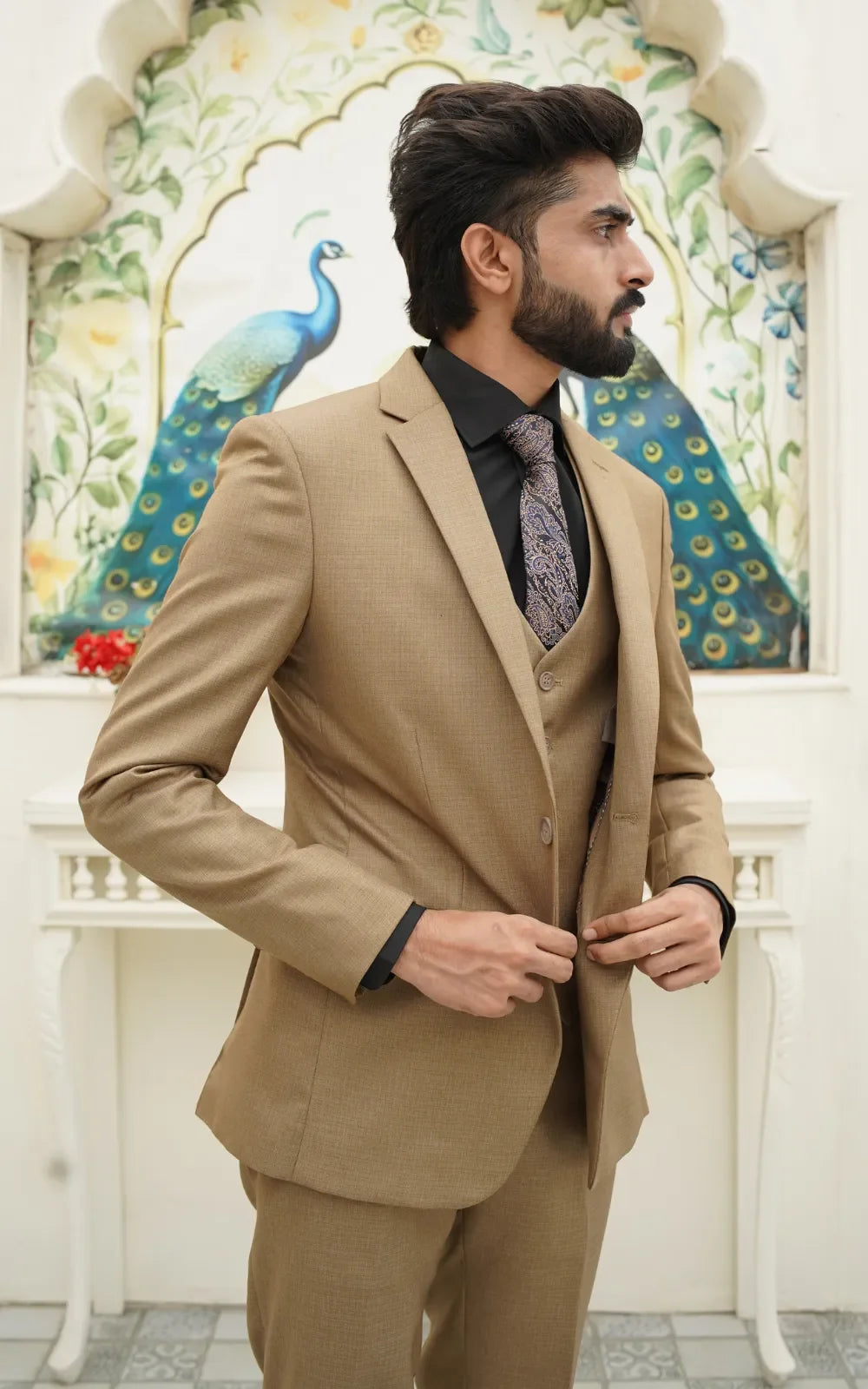 Camel Brown Three Piece Suit