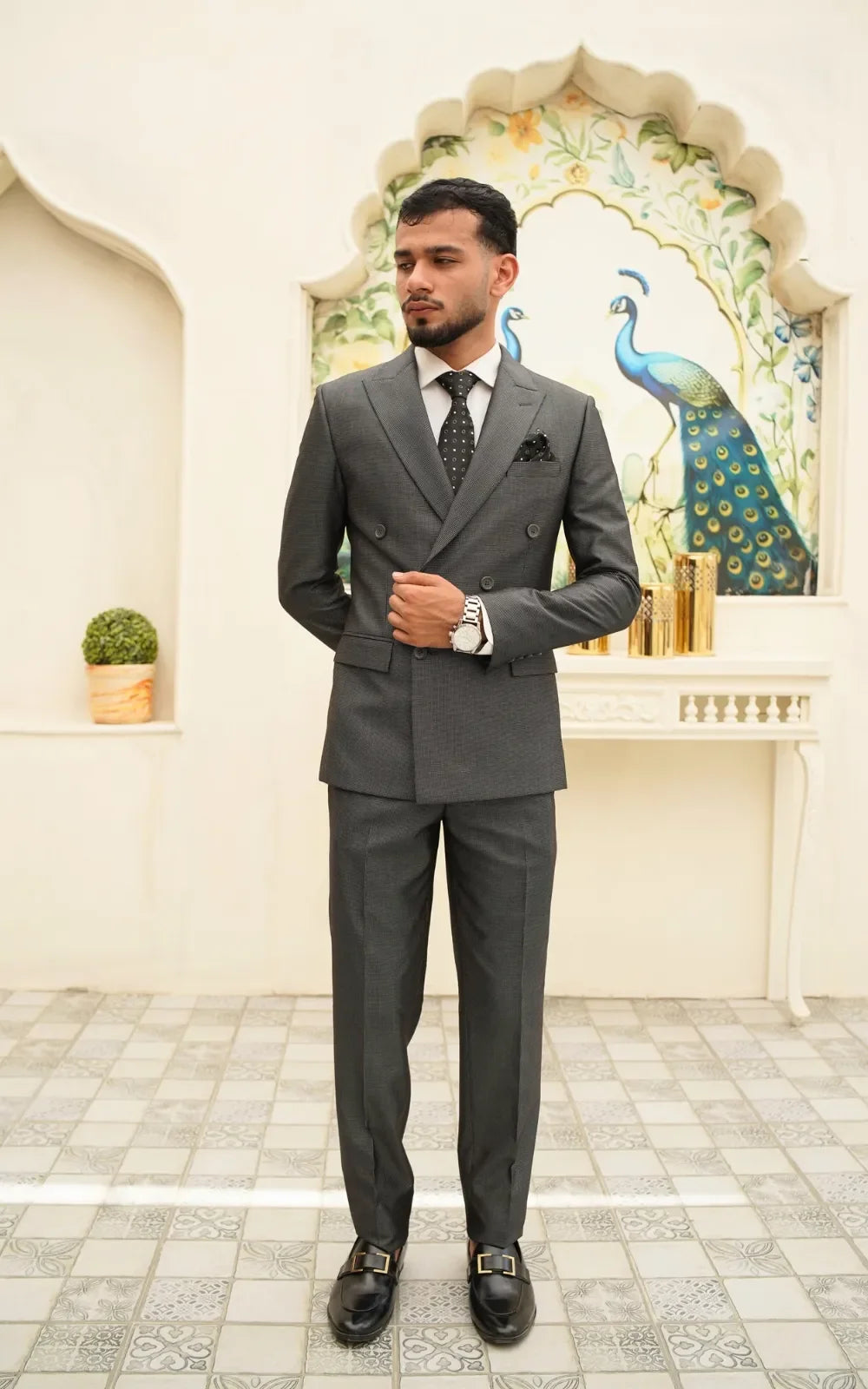 Charcoal Grey Double Breasted Suit