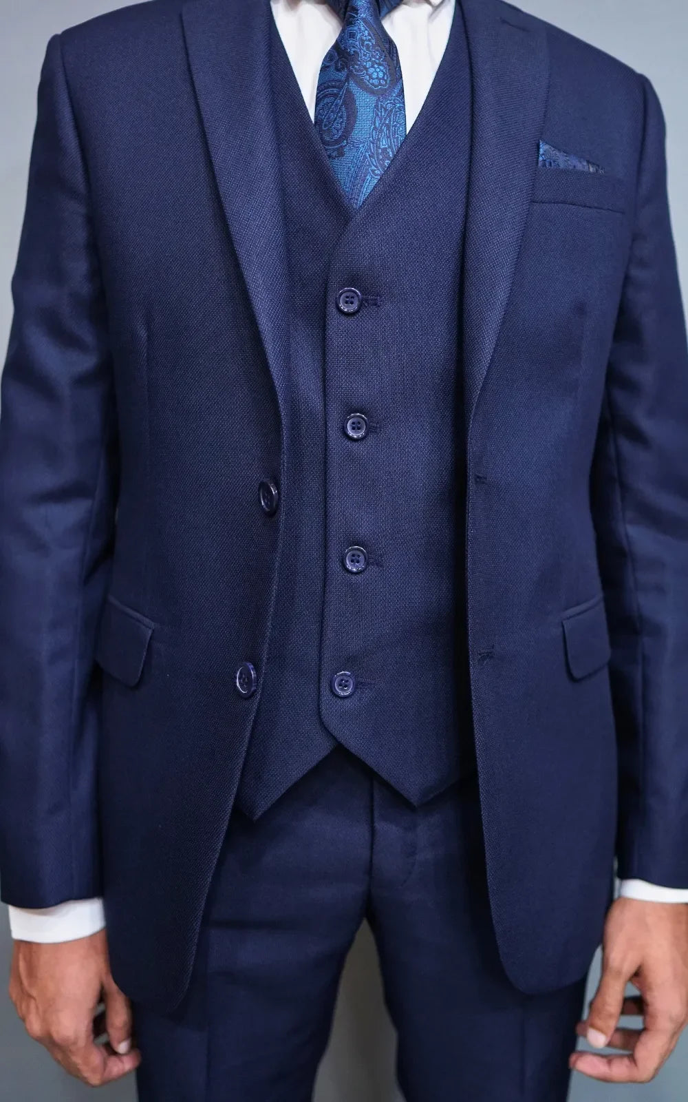 Navy Blue Three Piece Suit