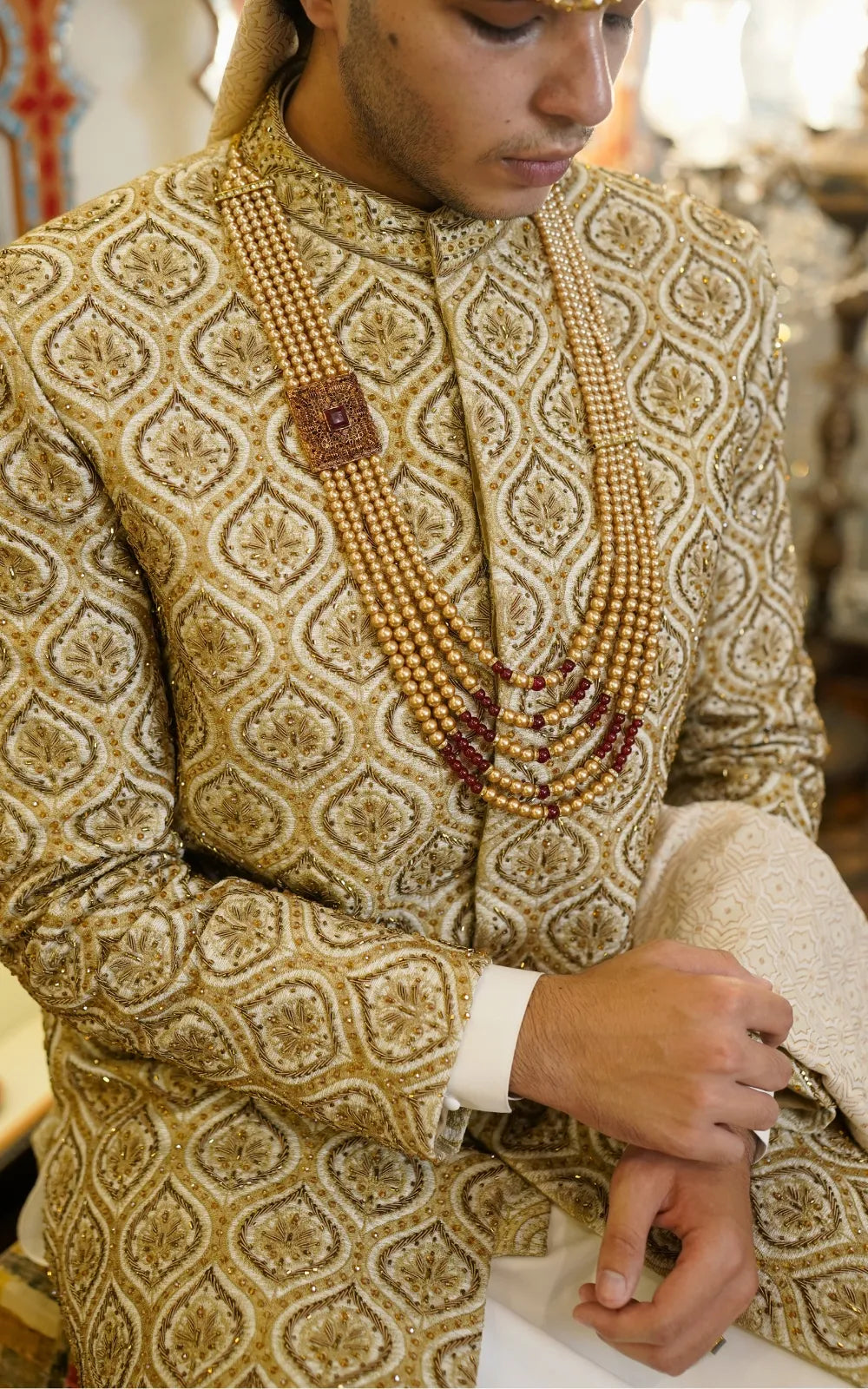 Royal Gold Embroidered Sherwani