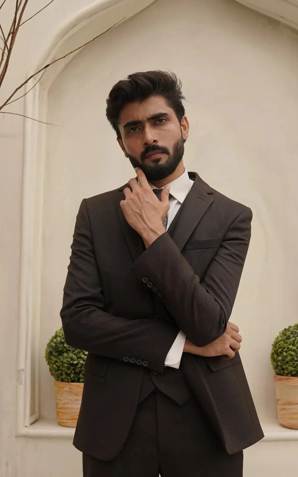 Dark Brown Three Piece Suit