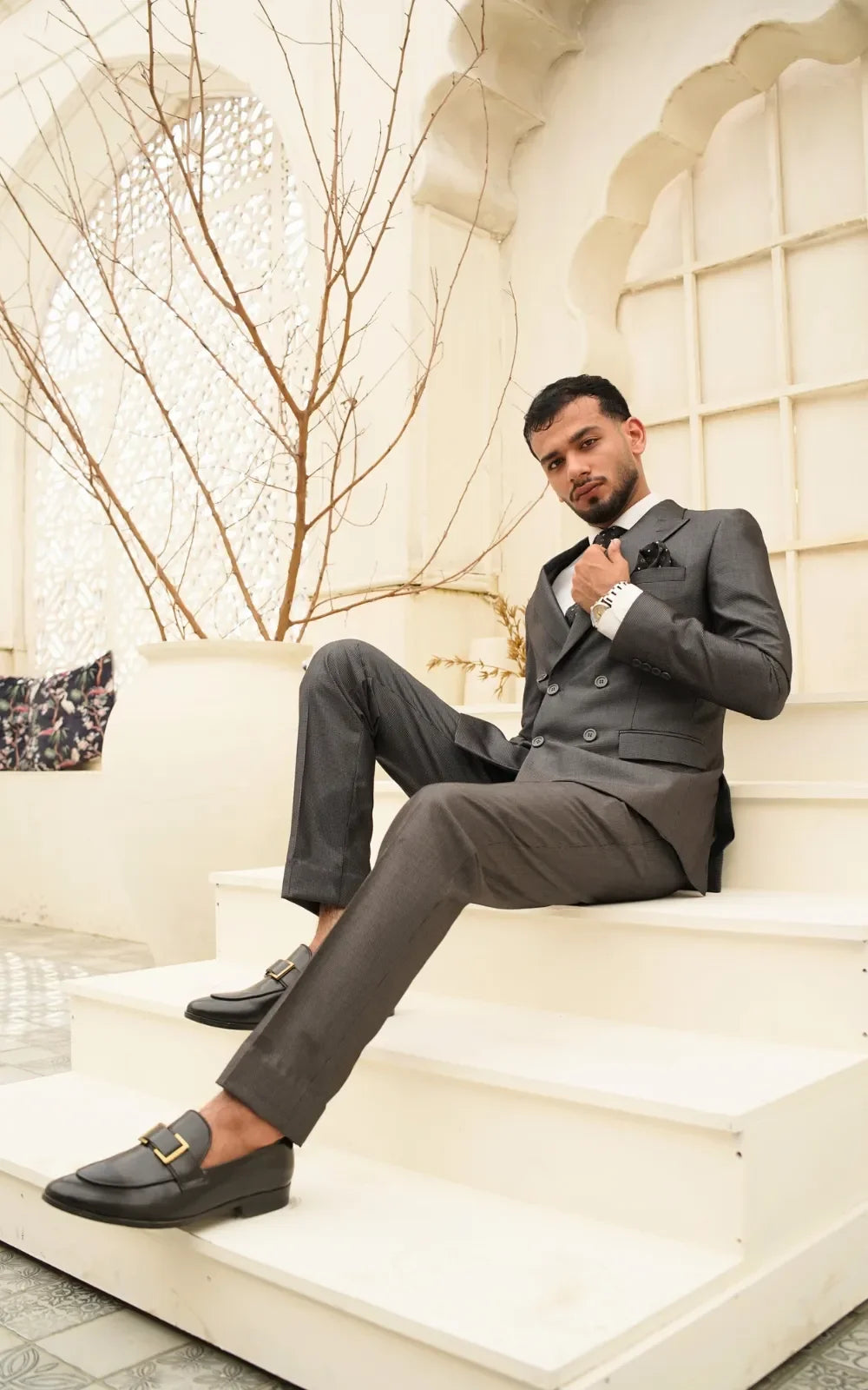 Charcoal Grey Double Breasted Suit