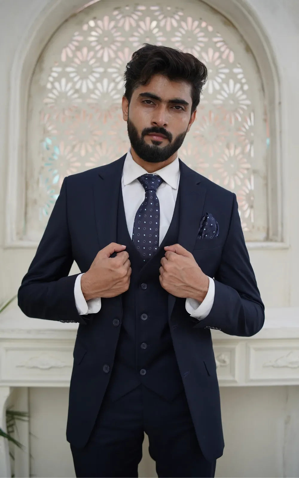 Navy Blue Three Piece Suit