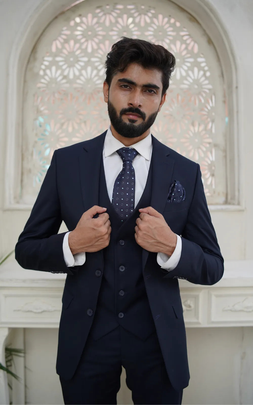 Royal Midnight Navy Three-Piece Suit
