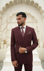 Royal Merlot Double-Breasted Suit