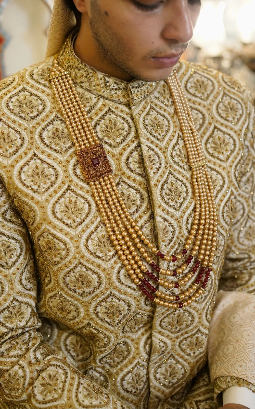 Royal Gold Embroidered Sherwani