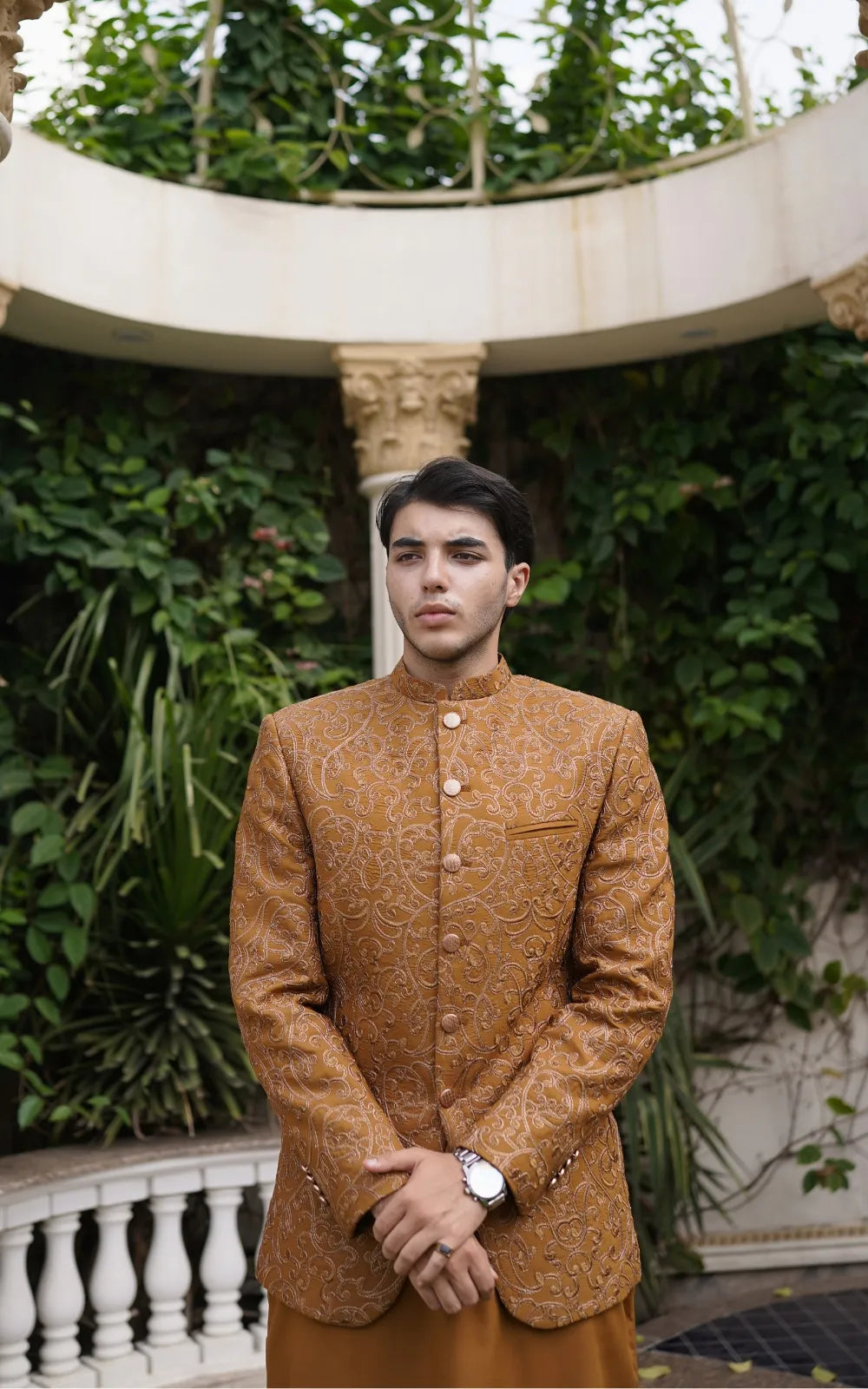 Embroidered Prince Coat with Traditional Suit