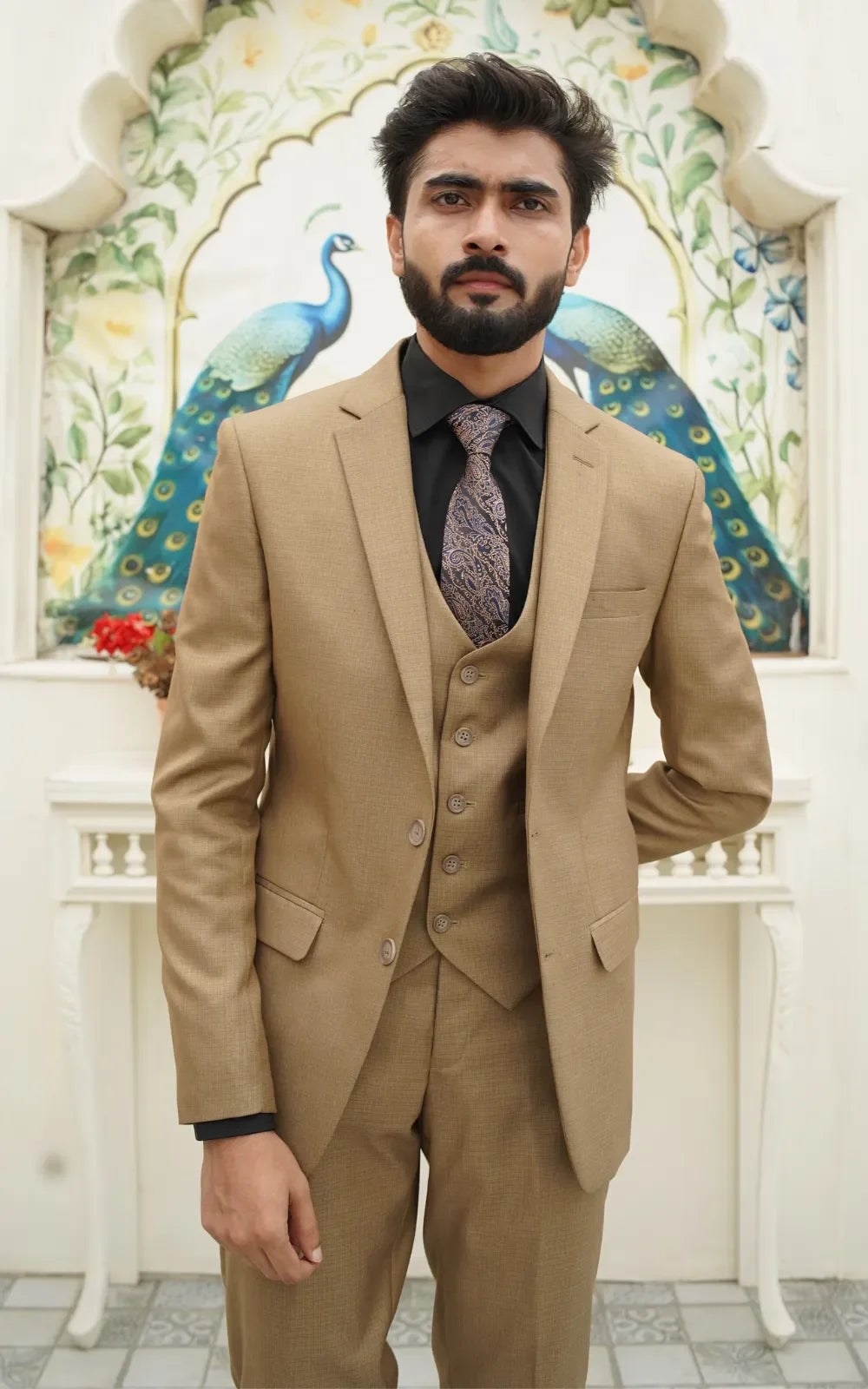 Camel Brown Three Piece Suit