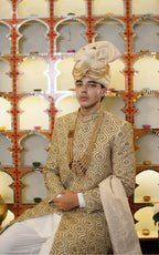 Royal Gold Embroidered Sherwani
