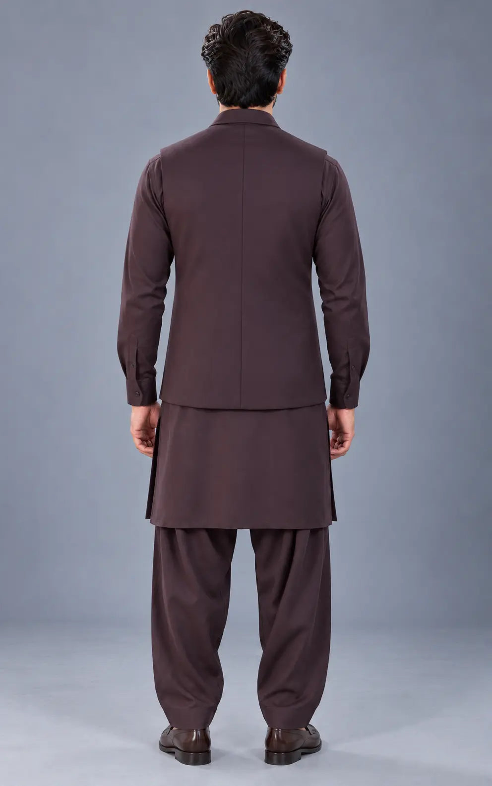 Dark Brown Customized Shalwar Kameez with Fabric Last Option