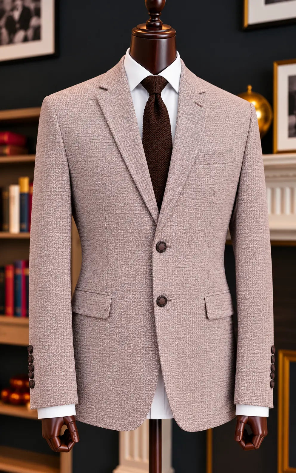 Blush Textured Tweed Casual Coat Last Option