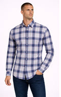Purple & White Multi-Check Casual Shirt