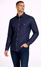 Dark Indigo Denim Cotton Casual Shirt