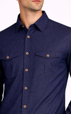Dark Indigo Denim Cotton Casual Shirt