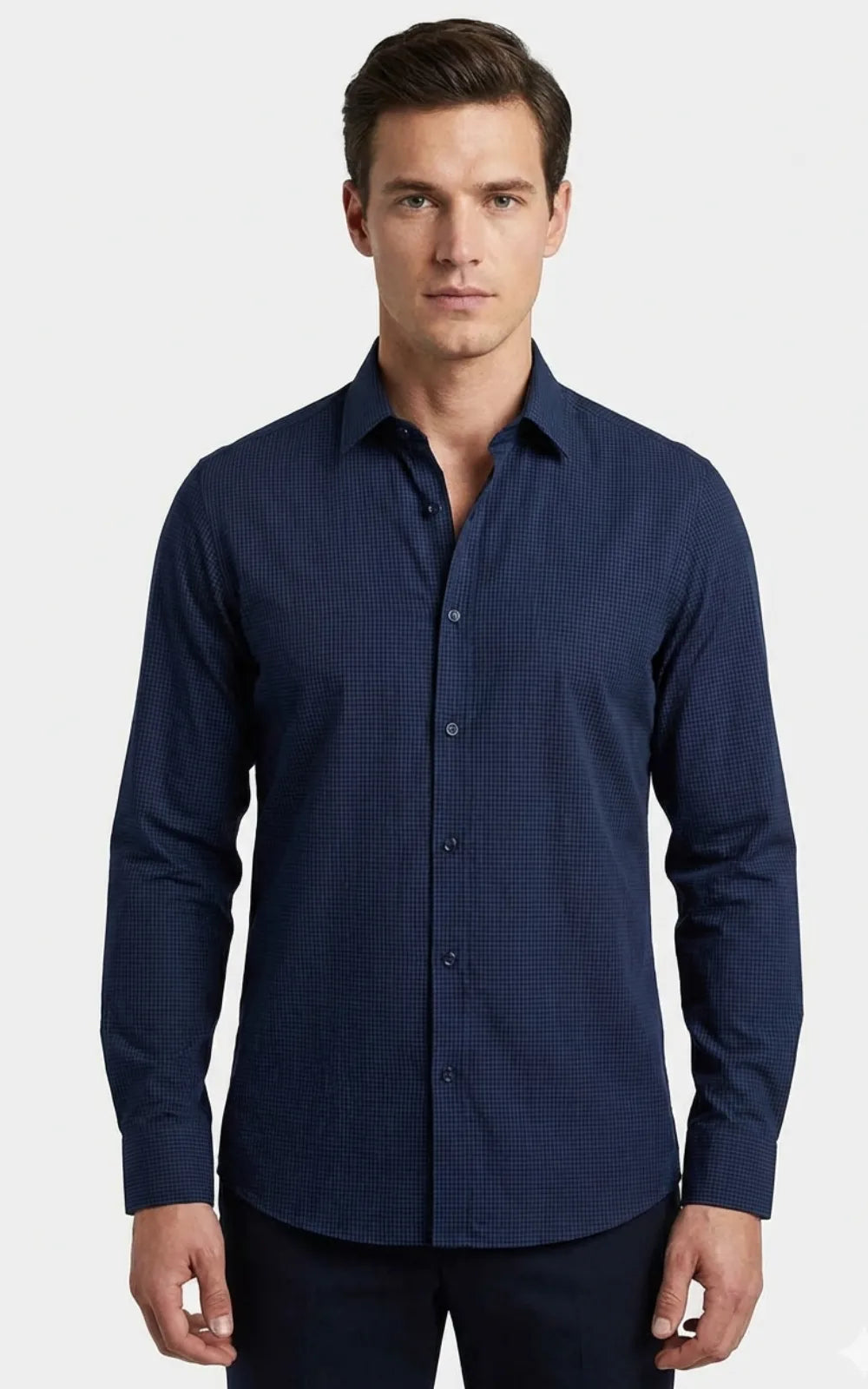 Dark Blue with subtle Micro-checked Pattern