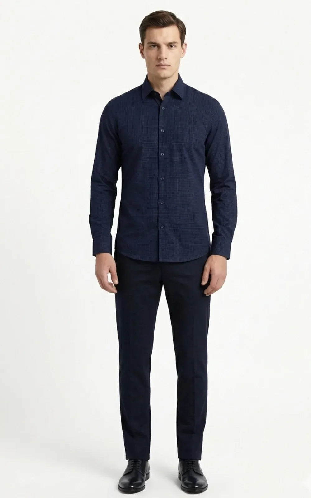 Dark Blue with subtle Micro-checked Pattern