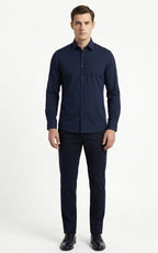 Dark Blue with subtle Micro-checked Pattern