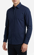 Dark Blue with subtle Micro-checked Pattern