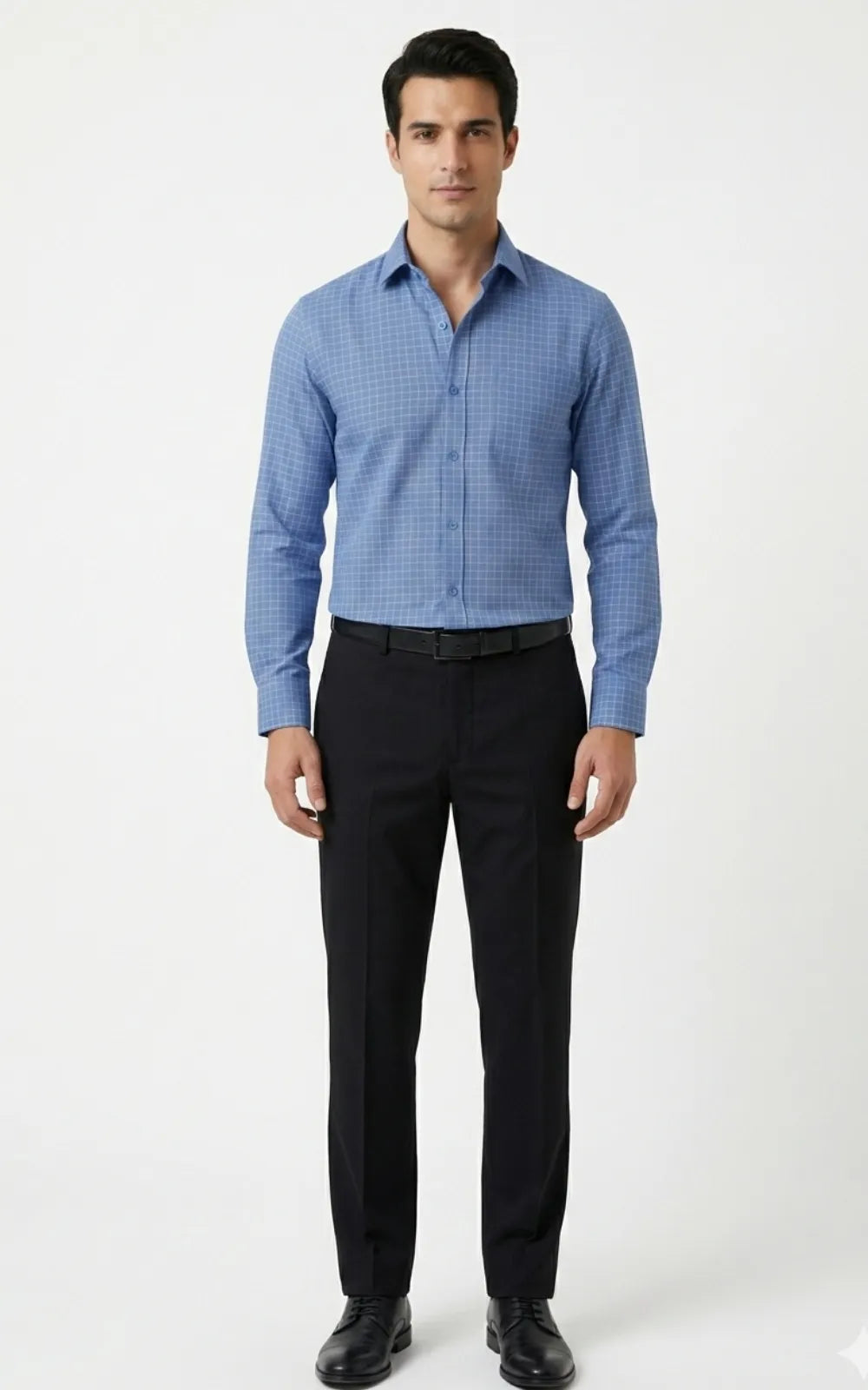 Light Blue with White Windowpane Grid Pattern