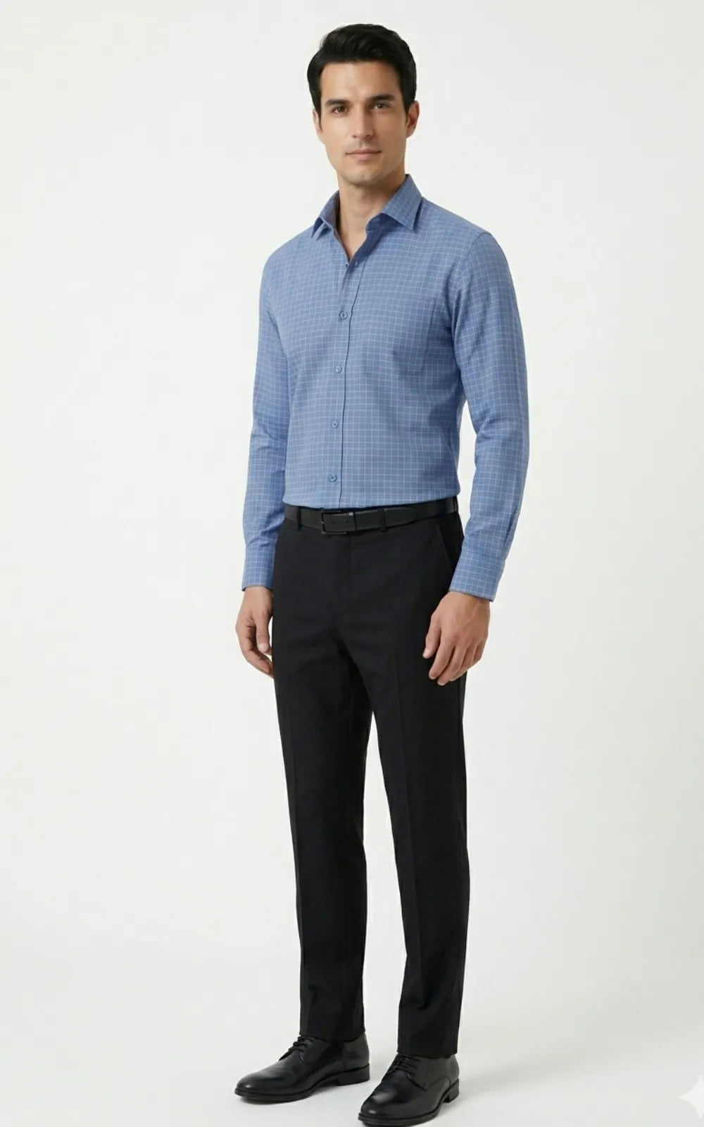 Light Blue with White Windowpane Grid Pattern