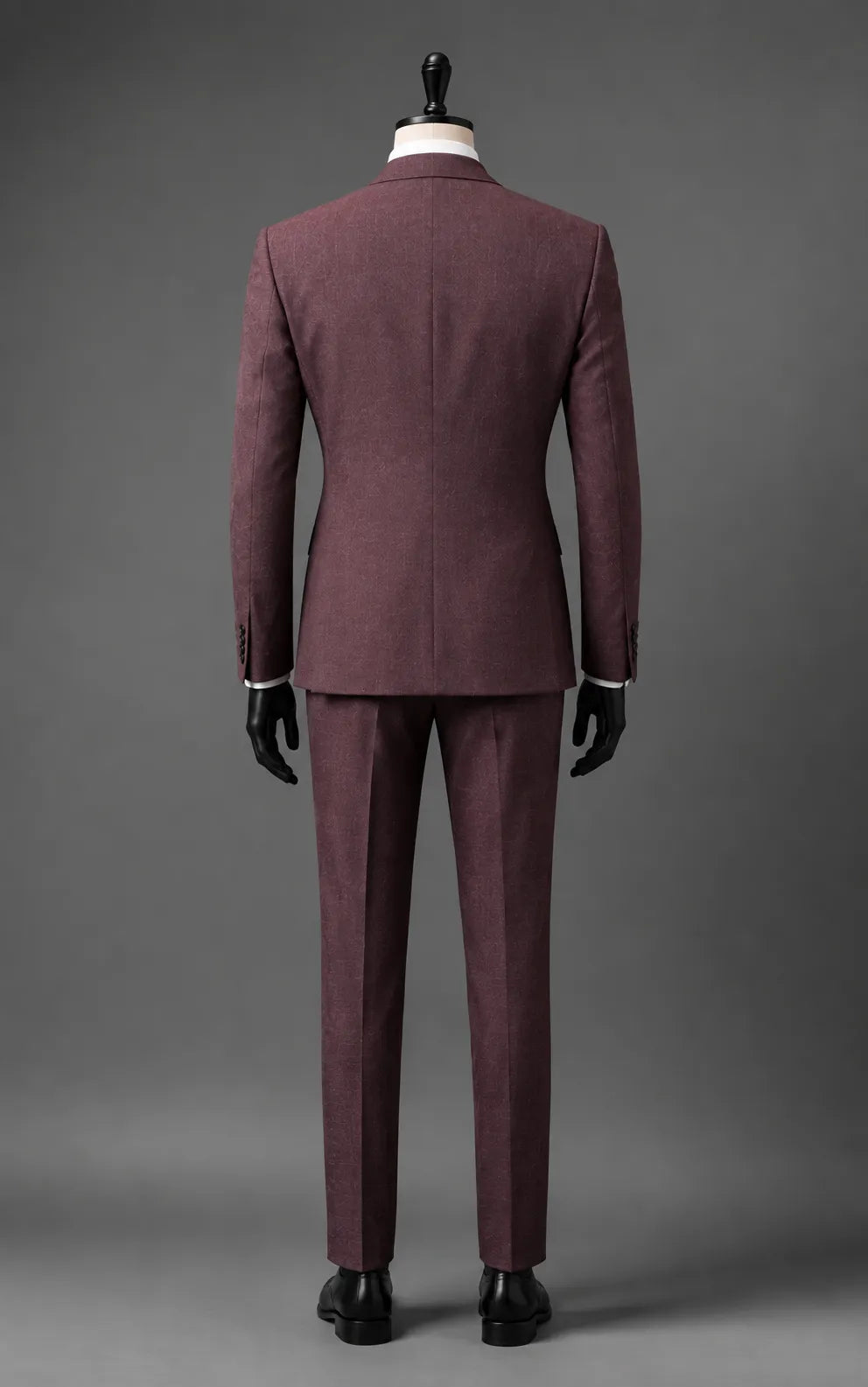 Maroon Double-Breasted Peak Lapel Suit