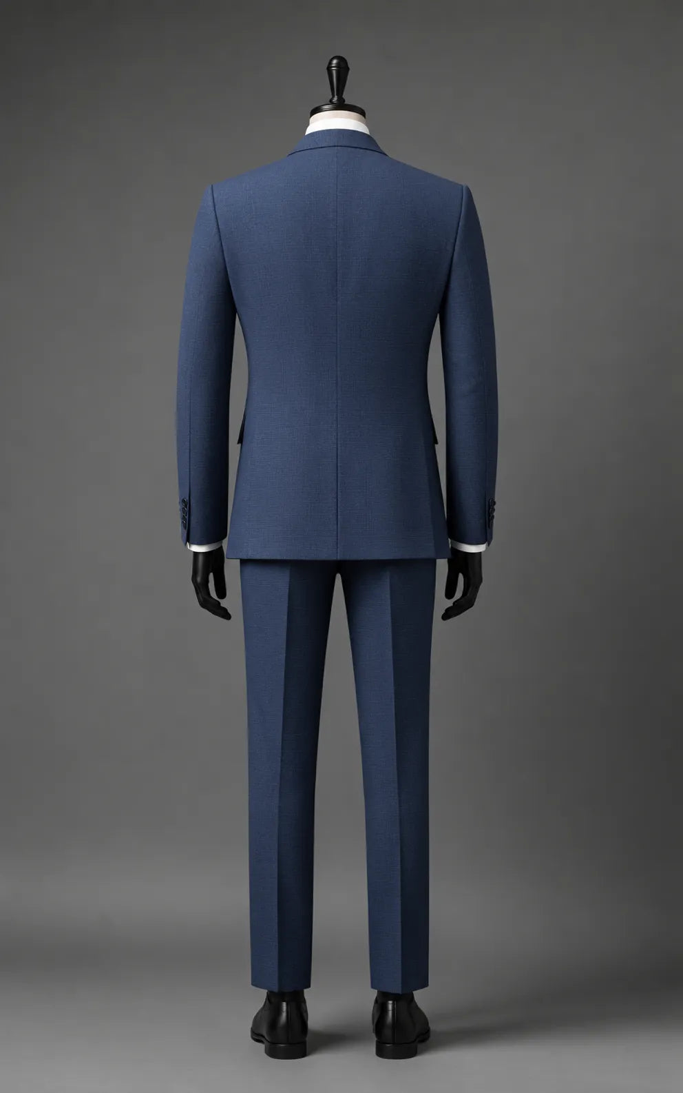 Navy Blue Suit with Contrast Double-Breasted Waistcoat