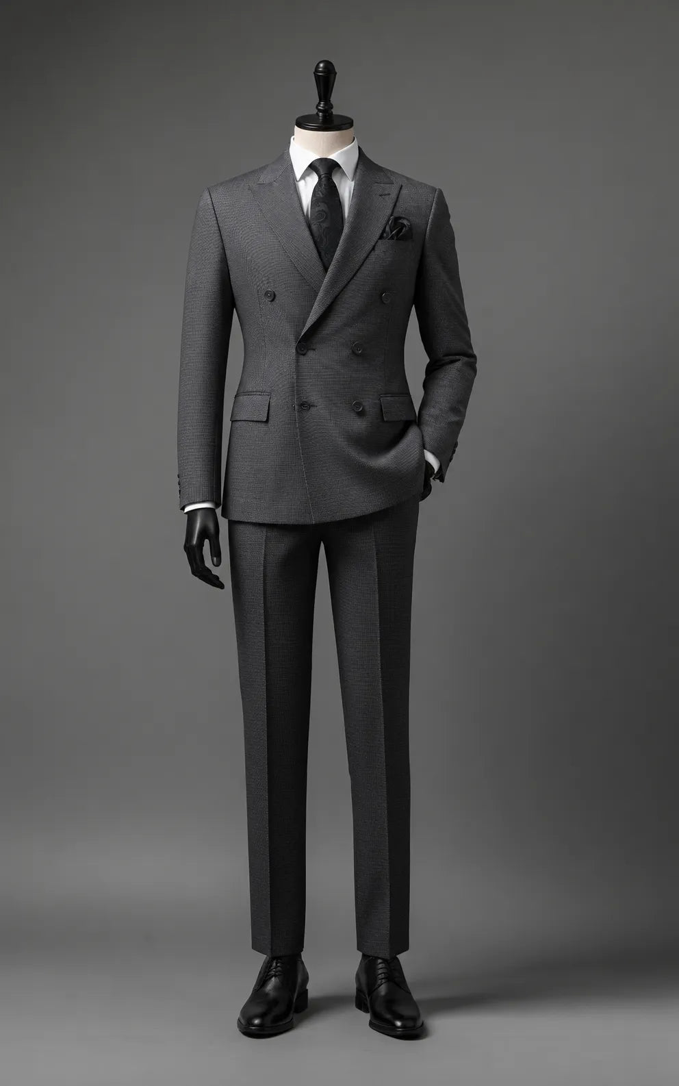 Charcoal Grey Double-Breasted Suit
