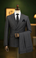 Charcoal Grey Double Breasted Suit Last Option