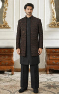 Dark Brown Embellished Open Goan 3-Piece Set Last Option