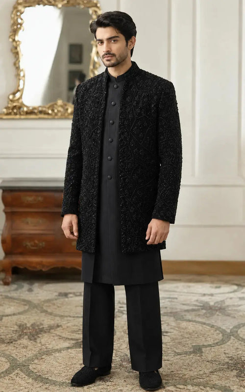 Black Embellished sweat valwet Open Goan Last Option