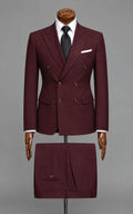 Maroon Double-Breasted Suit Customized Article