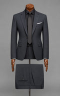 Charcoal Grey Single-Breasted Suit Customized Article
