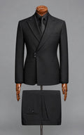 Classic Black Peak Lapel Suit Customized Article