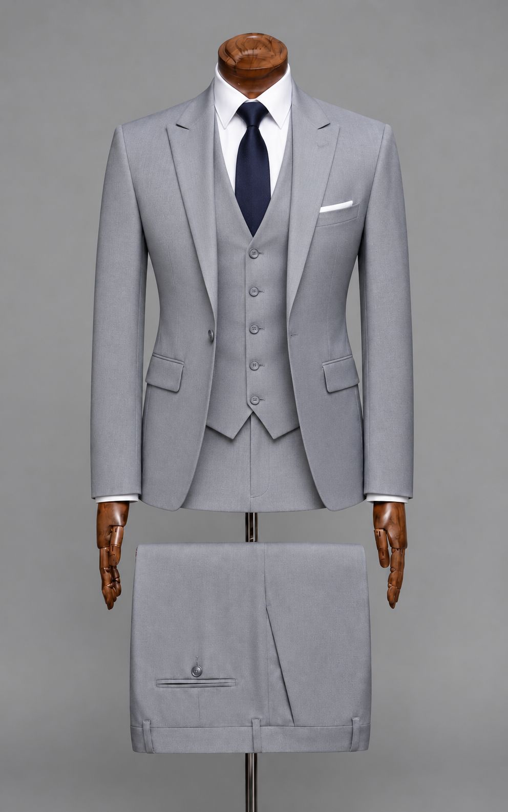 Light Grey 3-Piece Suit Customized Article