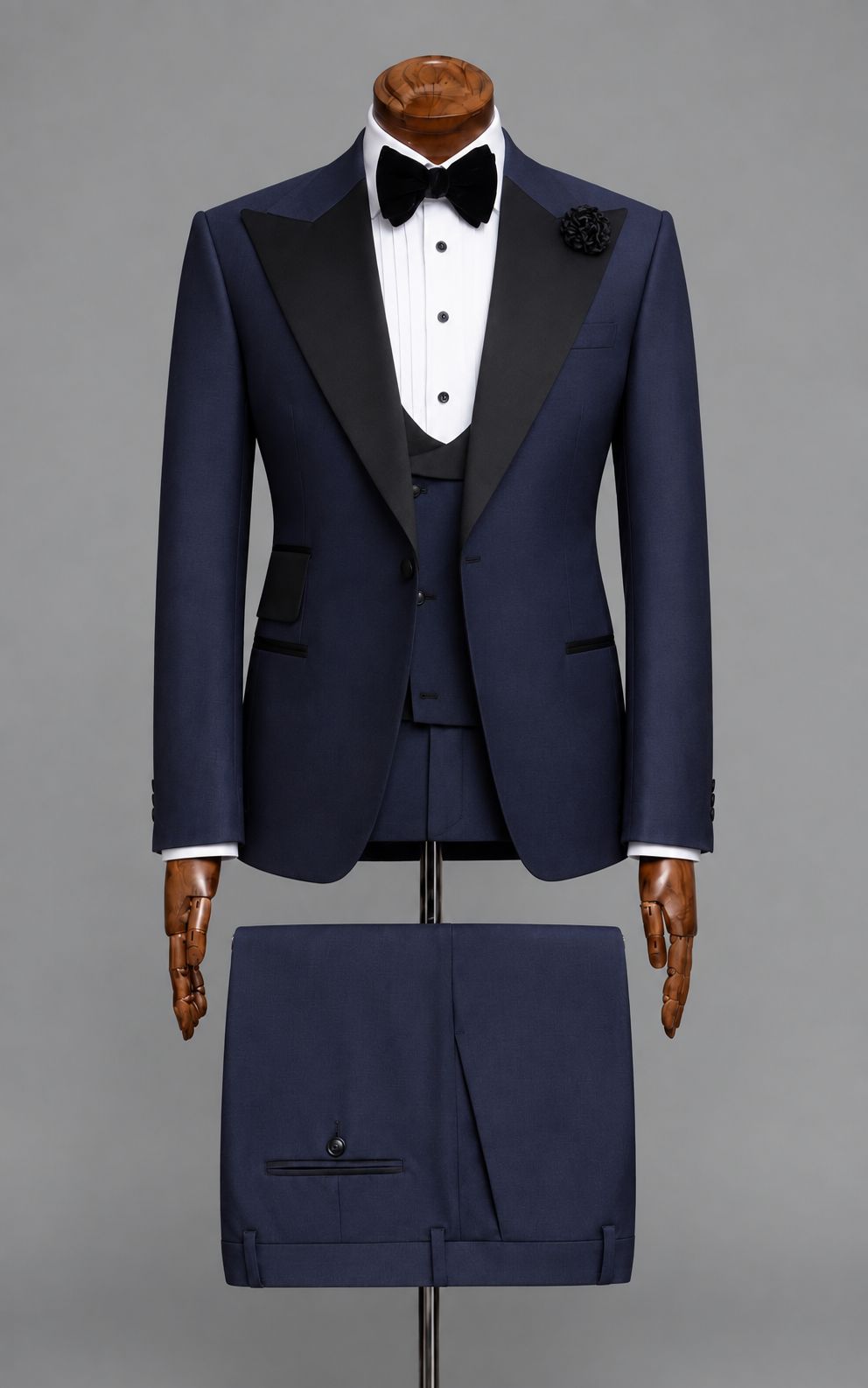 Navy Blue 3-Piece Tuxedo Suit Customized Article